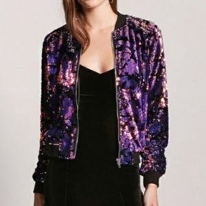 Forever 21 Sequin Bomber Jacket